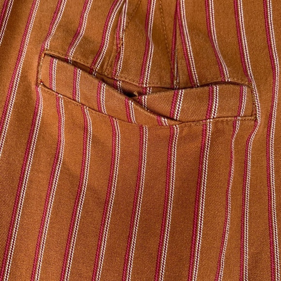 Anthropologie Essential Slim Trouser Pants Rust with Stripes Cropped Size 6 - Picture 6 of 13